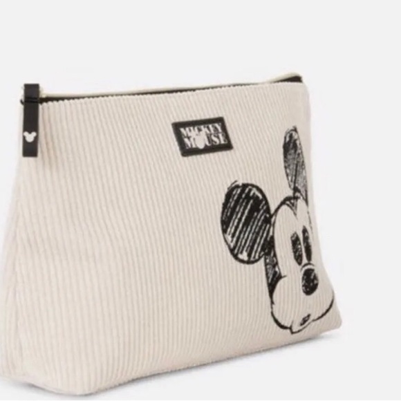 Disney Mickey Mouse corduroy cosmetics bag New and Limited Edition - Picture 3 of 10